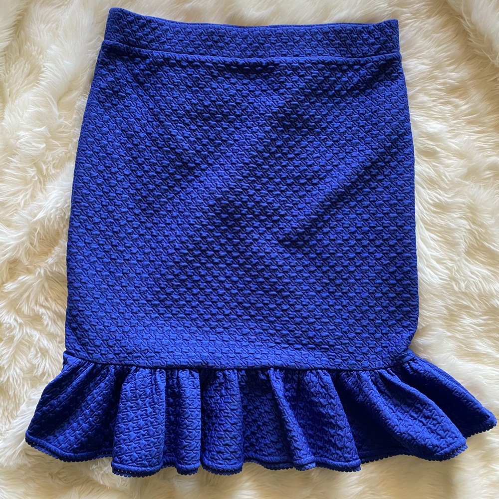 Anthropologie Postage Stamp Blue Skirt - Picture 2 of 8